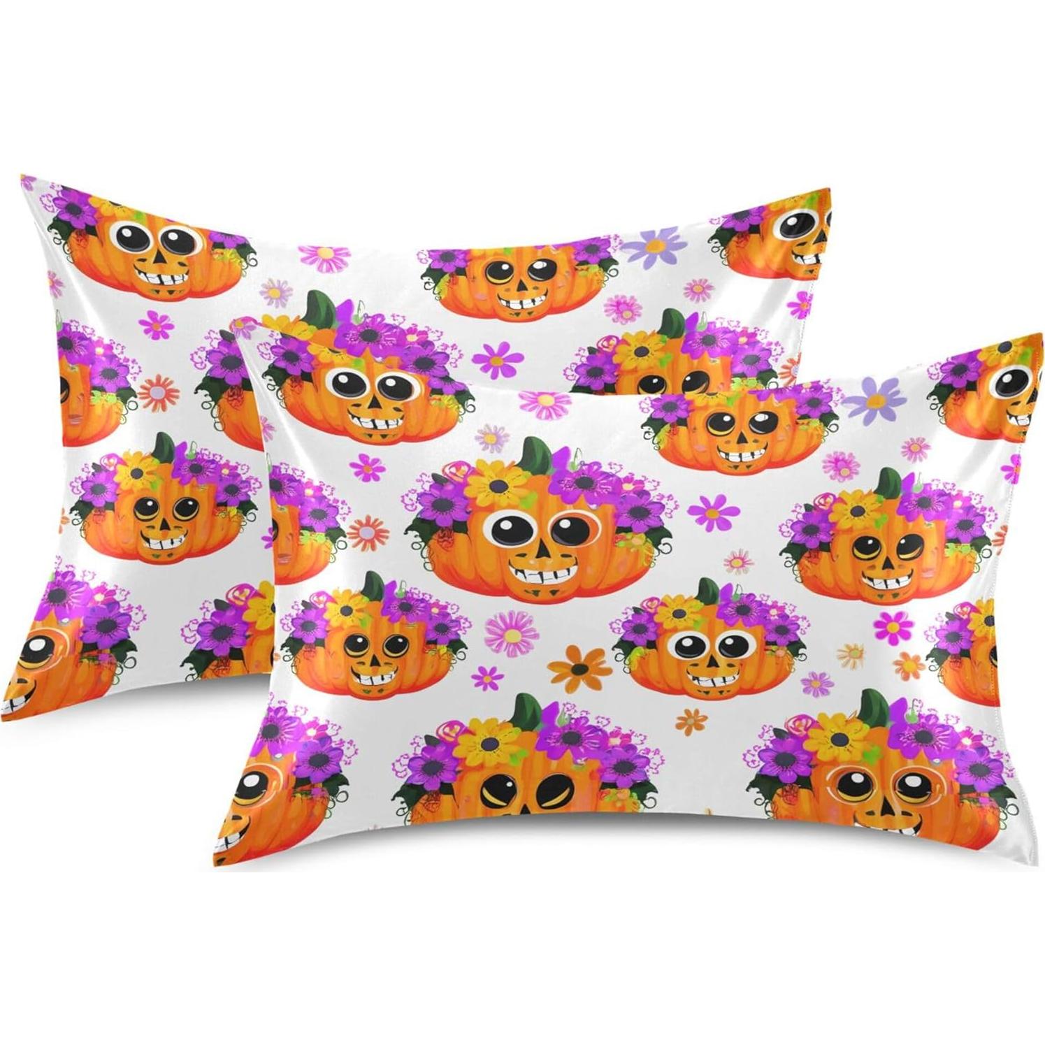 Funda de Almohada de Satén Kigai 20x66 cm Halloween Flores