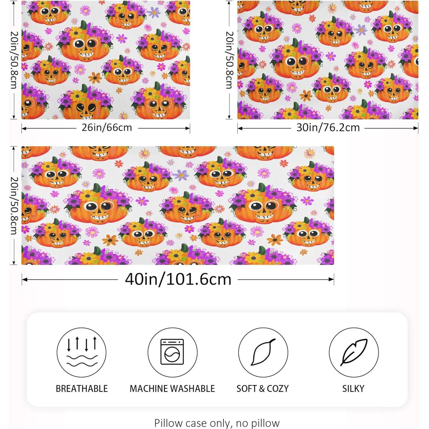 Funda de Almohada de Satén Kigai 20x66 cm Halloween Flores