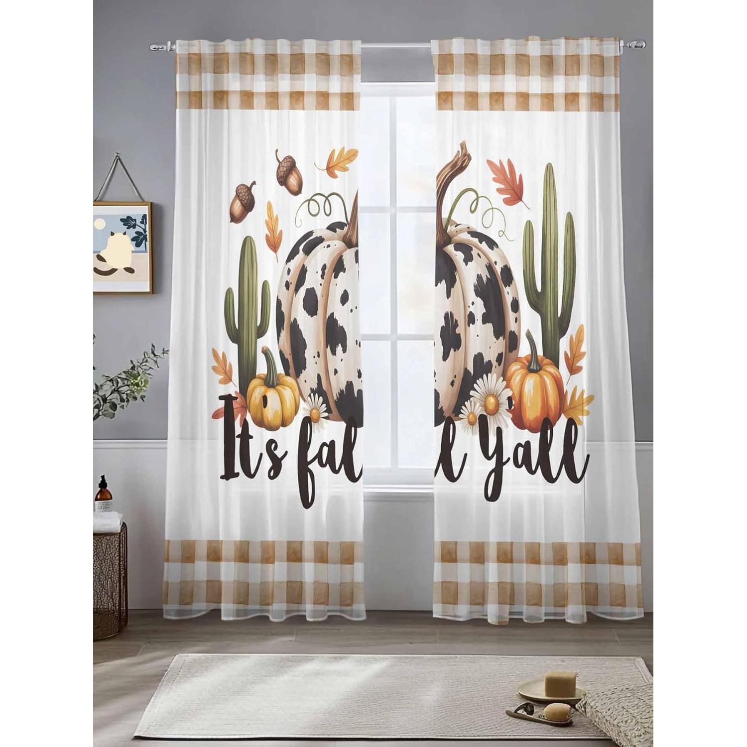 Cortinas Semi Transparentes 2 Paneles VANPTBNHS 135x274cm Filtrando Luz