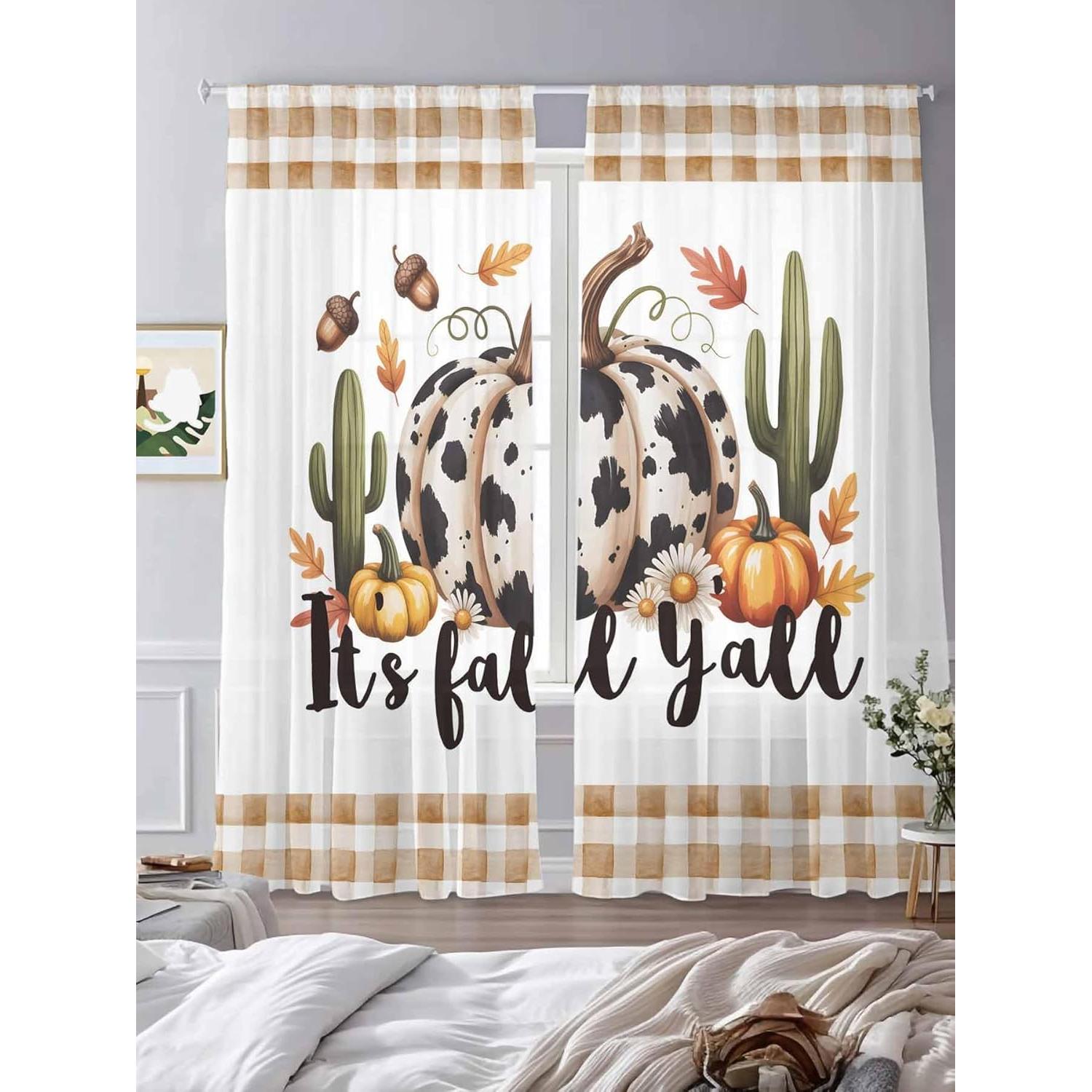 Cortinas Semi Transparentes 2 Paneles VANPTBNHS 135x274cm Filtrando Luz