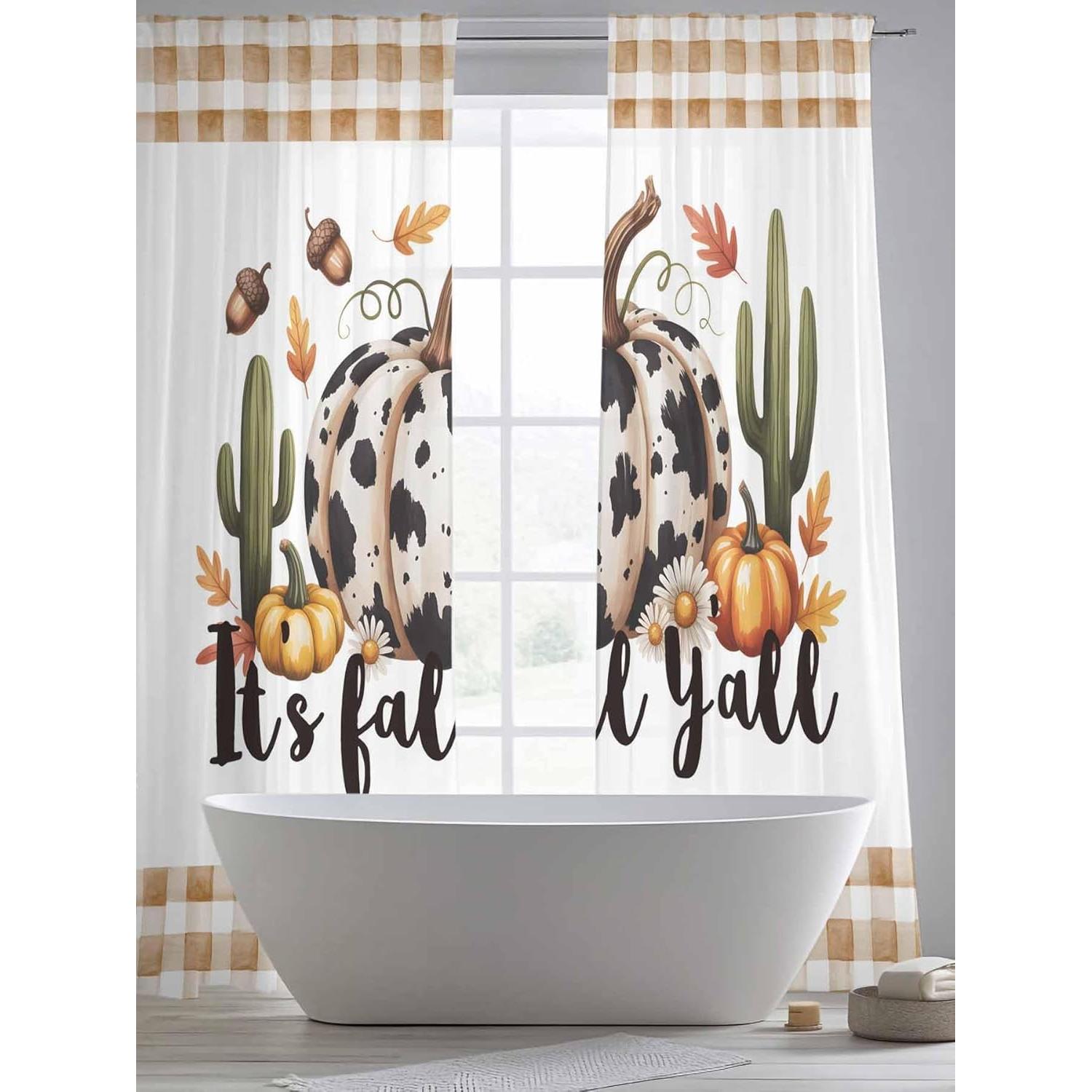 Cortinas Semi Transparentes 2 Paneles VANPTBNHS 135x274cm Filtrando Luz