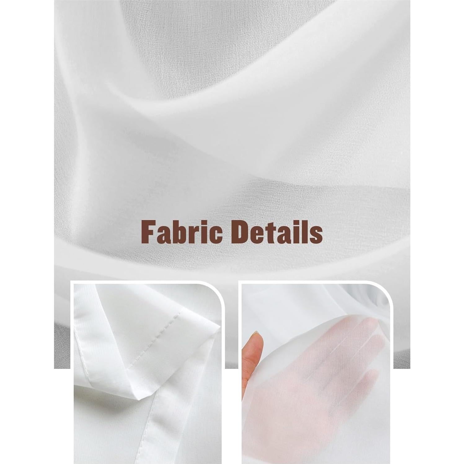 Cortinas Semi Transparentes 2 Paneles VANPTBNHS 135x274cm Filtrando Luz