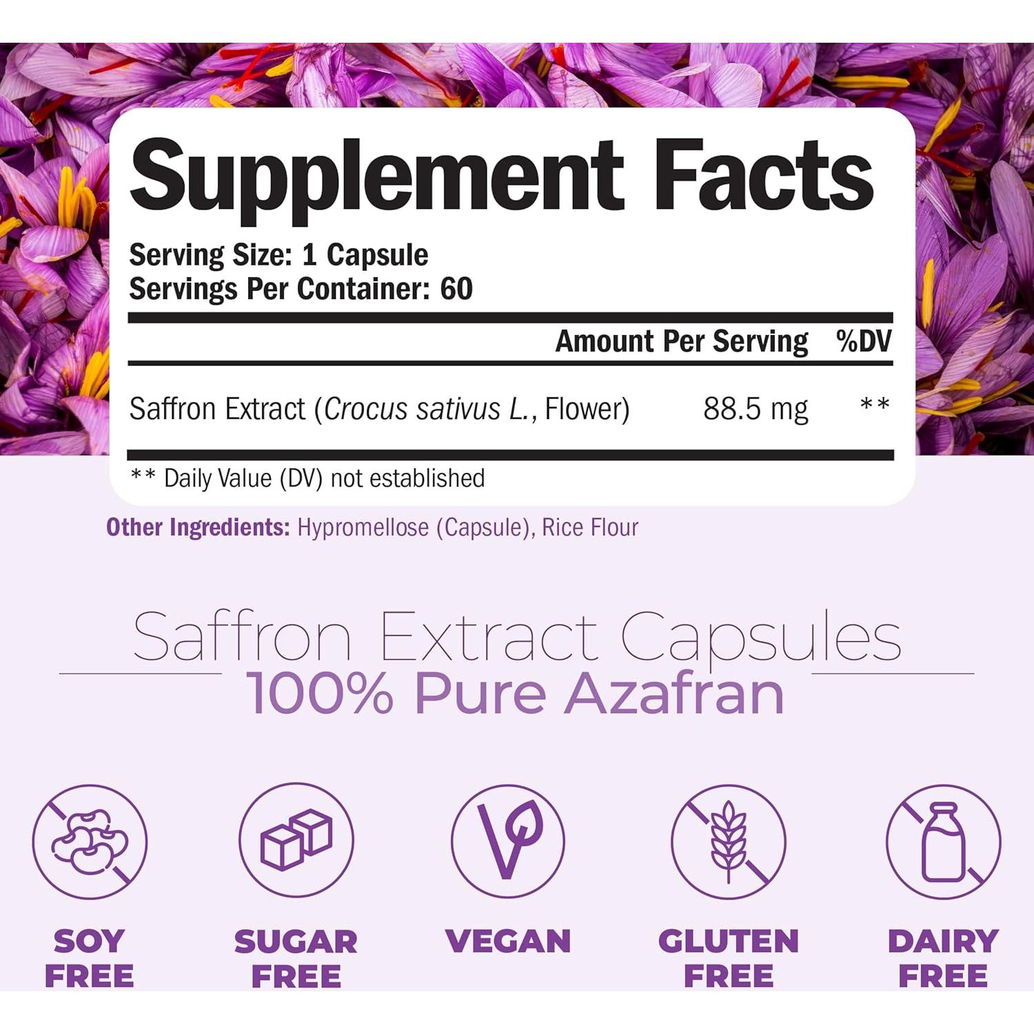 Suplemento de Azafrán Vimerson Health 60 Cápsulas Veganas