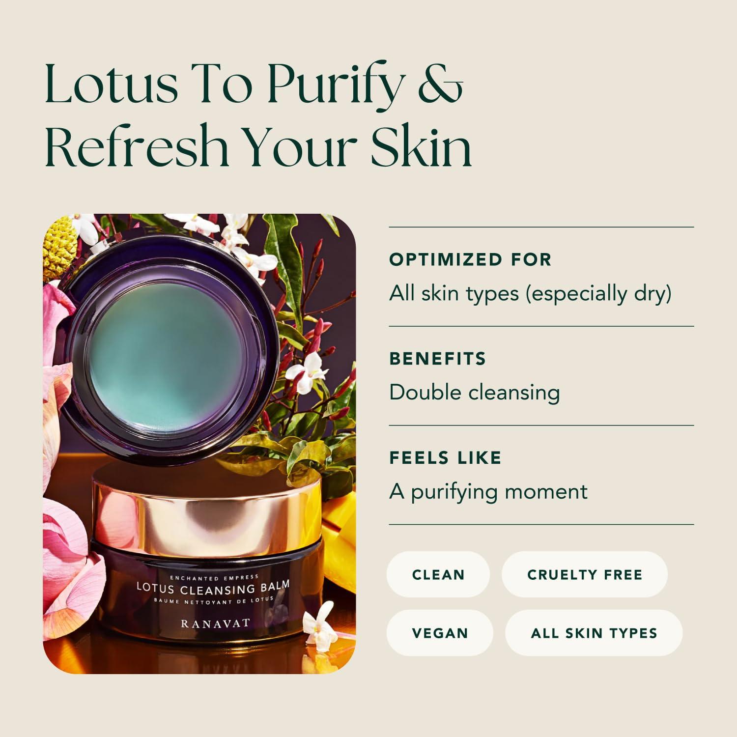 Bálsamo Limpiador Facial RANAVAT de Loto 96.39 g - Gel a Leche