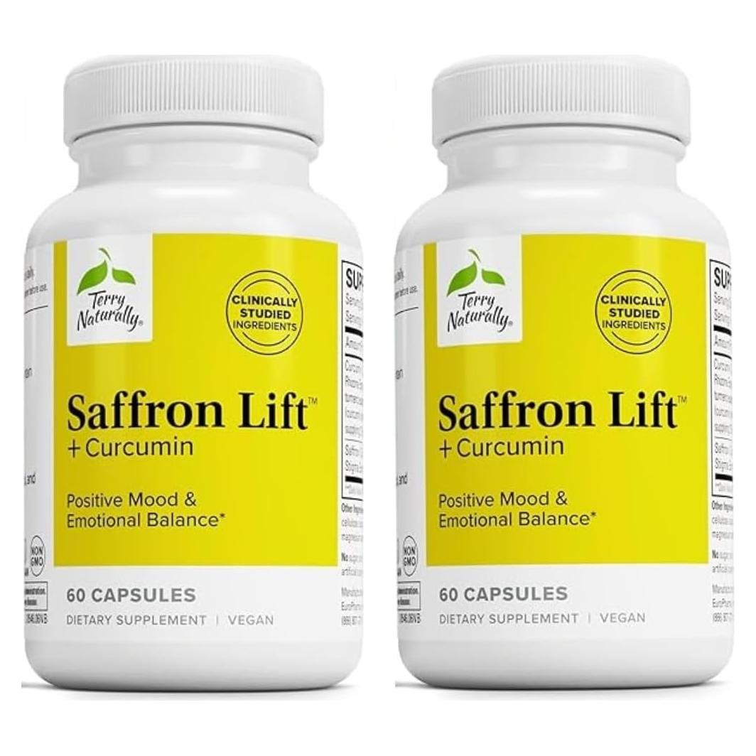 Suplemento Herbal Terry Naturally con Curcumina y Azafrán - 60 Cápsulas