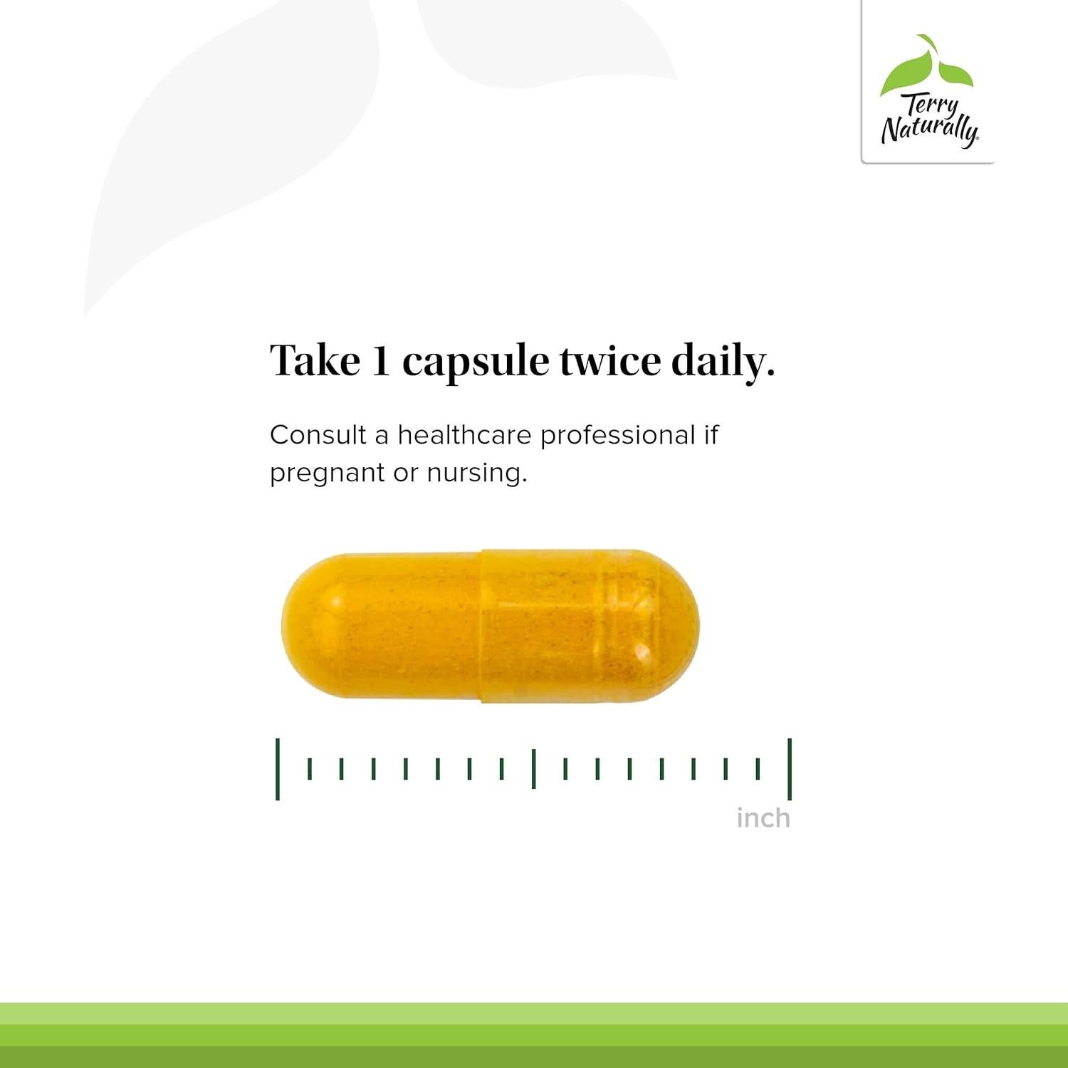 Suplemento Herbal Terry Naturally con Curcumina y Azafrán - 60 Cápsulas