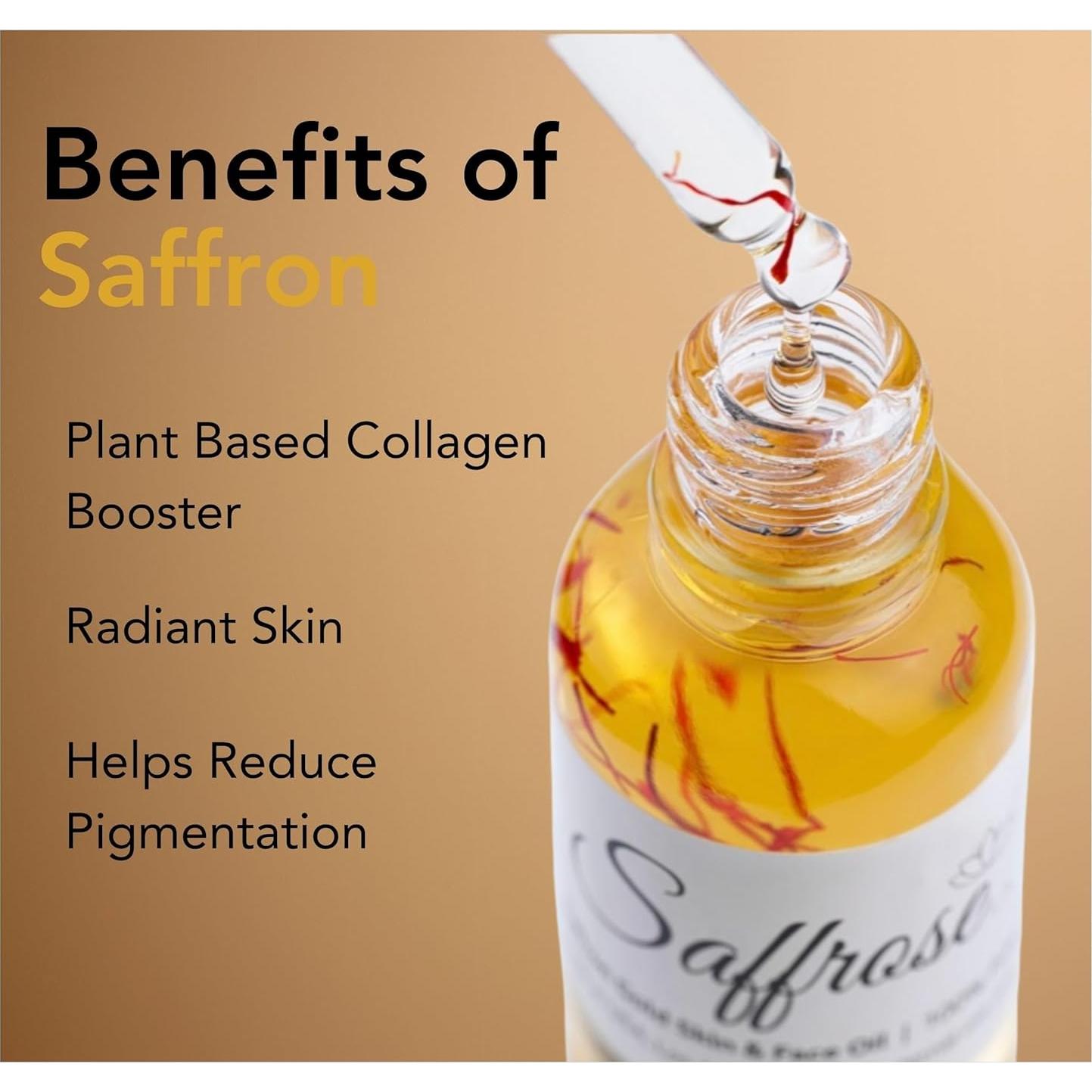 Set de Cuidado Facial 2 Piezas: Aceite Hidratante Azafrán + Gua Sha