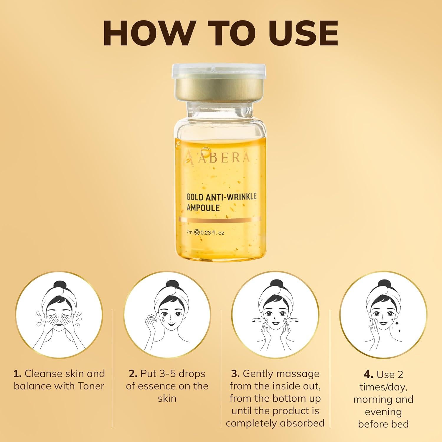 Ampollas Antiarrugas Abera Gold - Suero Antienvejecimiento 3x6.8ml
