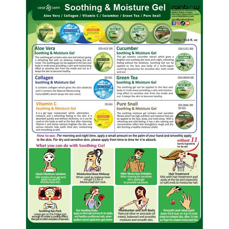 Gel Hidratante Calmante Vitamina C Dearderm 300g