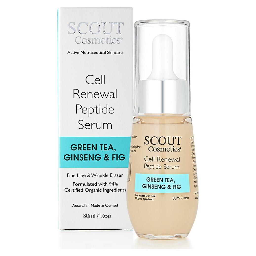Suero Facial SCOUT Cosmetics con Péptidos y Té Verde 30ml