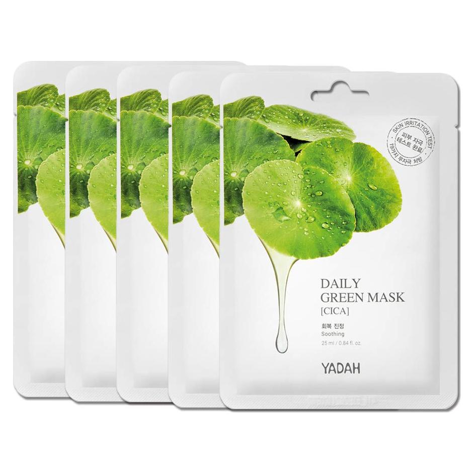 Máscara Facial Diaria YADAH CICA Vegana Paquete de 5
