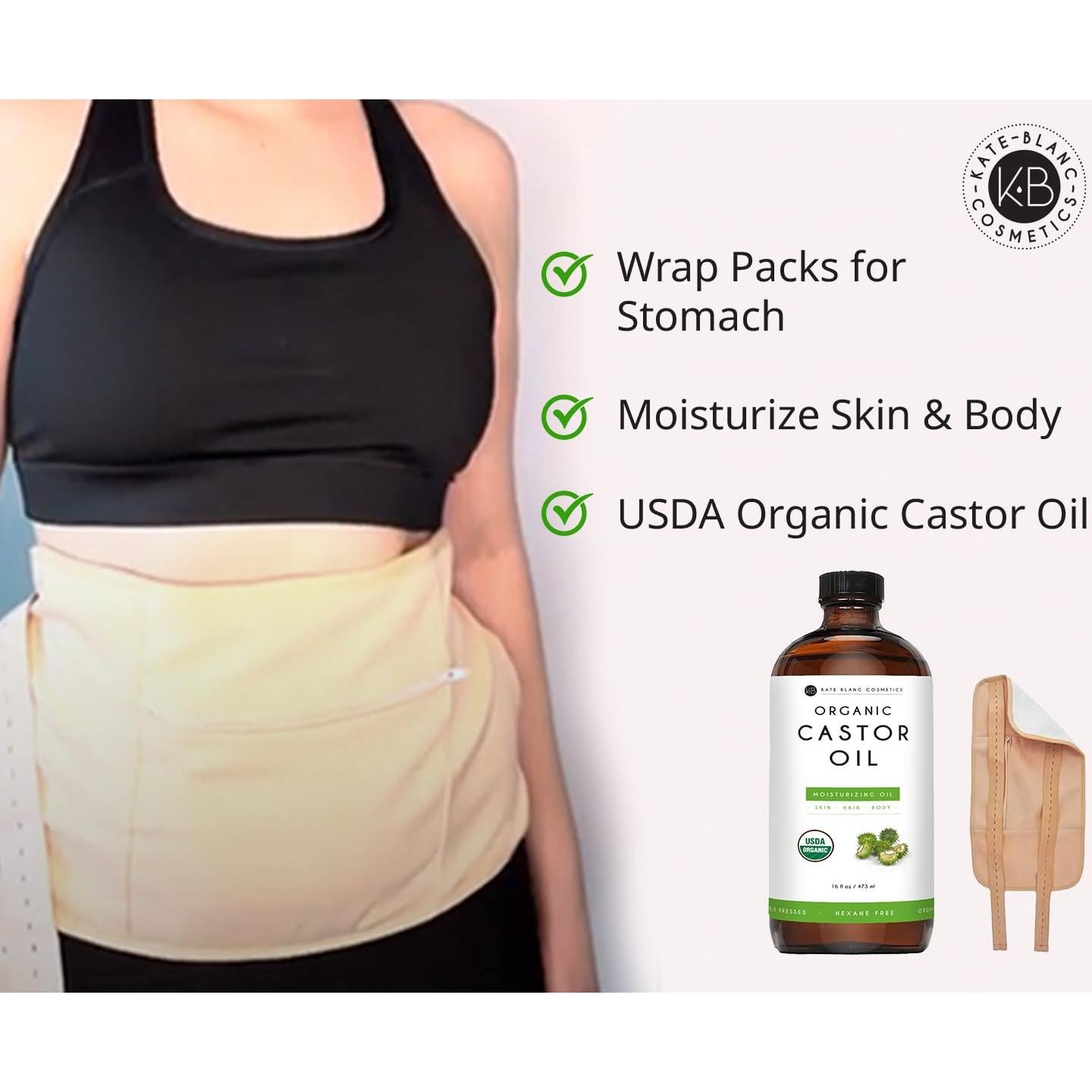 Aceite de Ricino Orgánico Kate Blanc 480ml + Paquete Ajustable