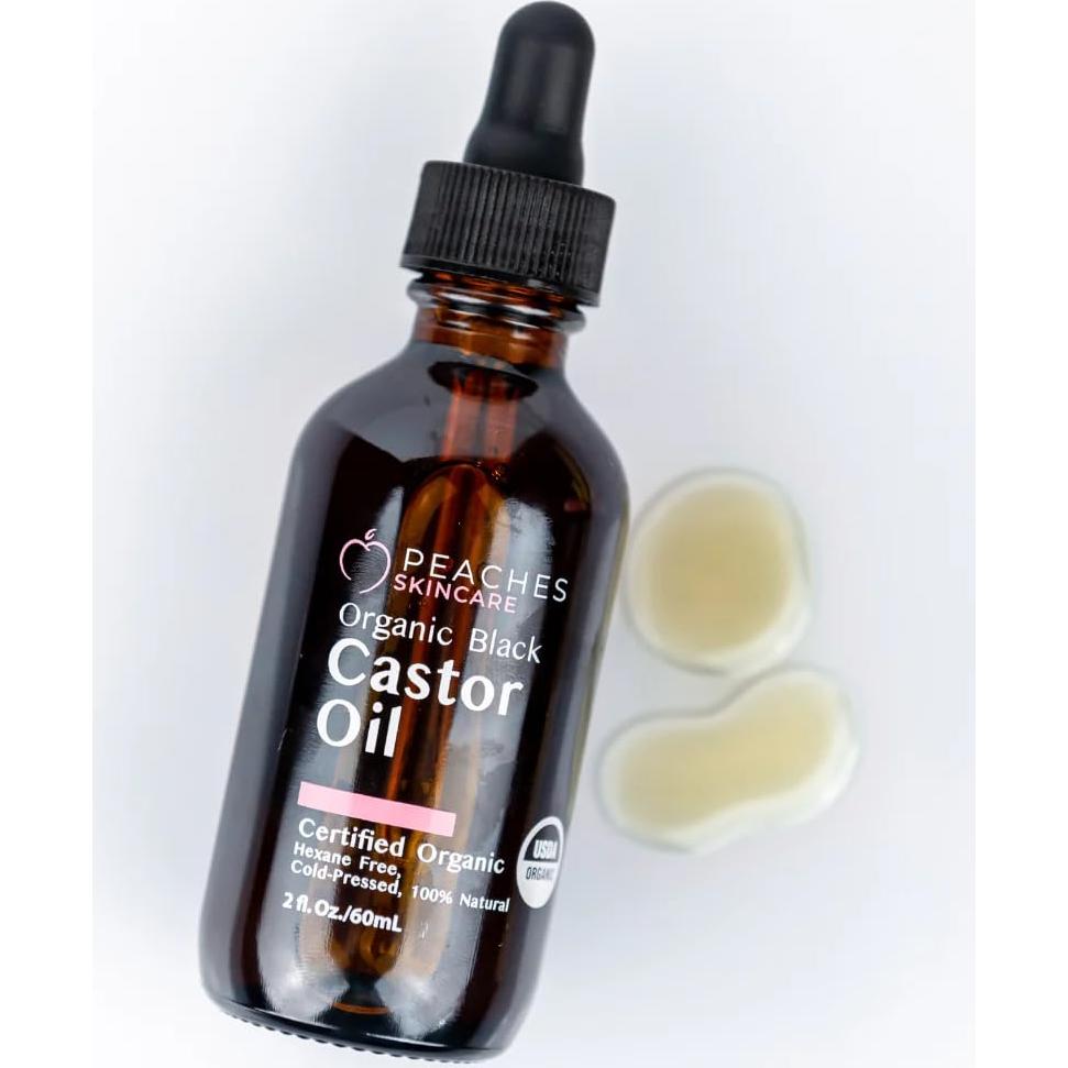 Aceite de Ricino Negro Orgánico Peaches Skin Care 59 ml - Hidratante Vegano