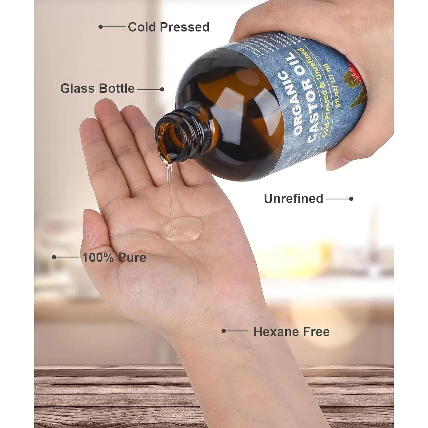 Aceite de Ricino Orgánico Prensado en Frío 226ml - Hidratación Piel y Cabello