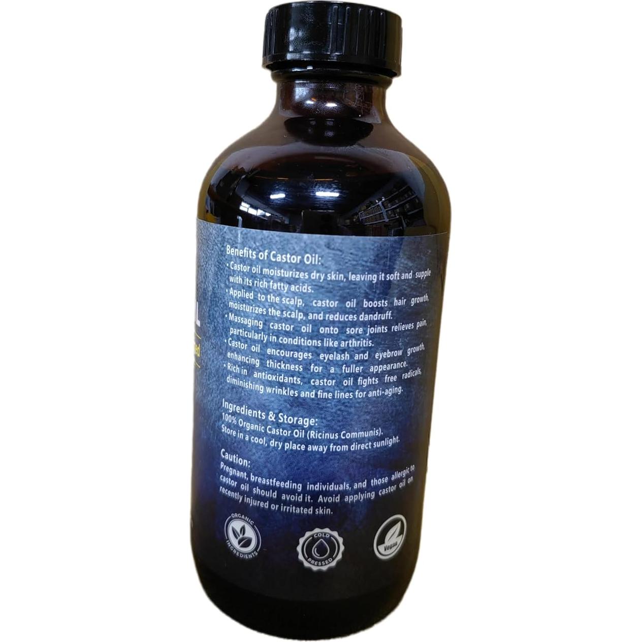 Aceite de Ricino Orgánico Prensado en Frío 226ml - Hidratación Piel y Cabello