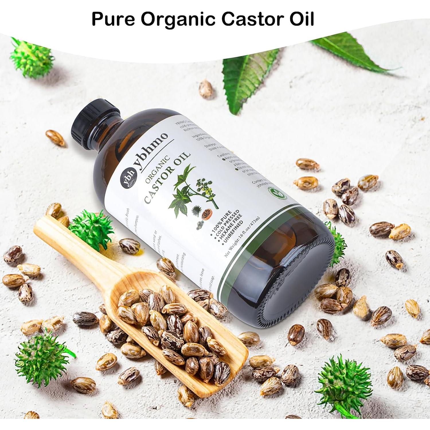 Aceite de Ricino Orgánico YBHMO 473 ml - Crecimiento Cabello y Piel