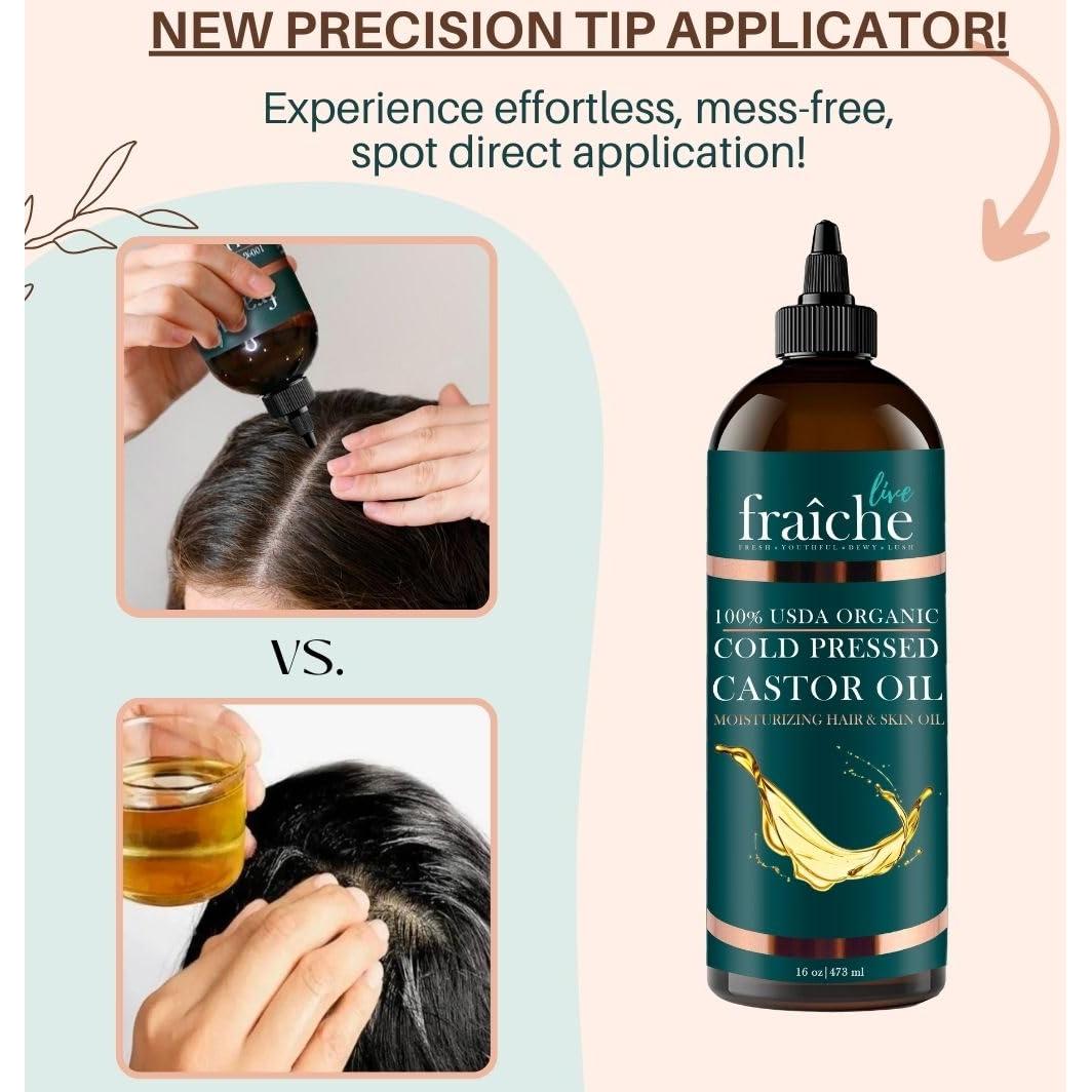 Aceite de Ricino Orgánico Live Fraiche 473ml - Puro y Natural