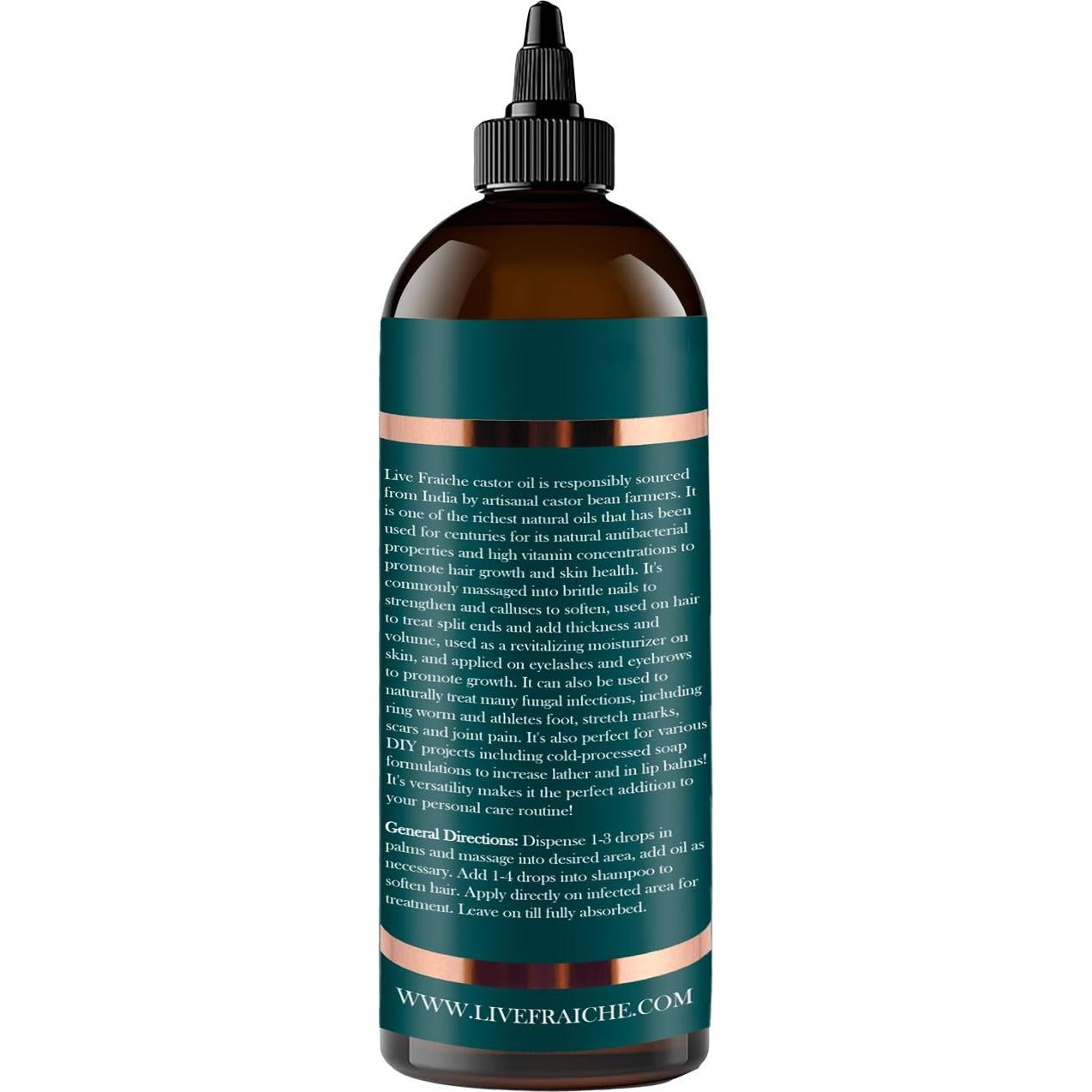 Aceite de Ricino Orgánico Live Fraiche 473ml - Puro y Natural