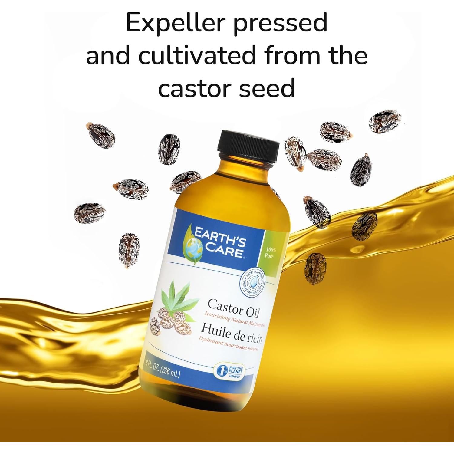 Aceite de Ricino 100% Puro Earth's Care - Hidratante Natural 236ml