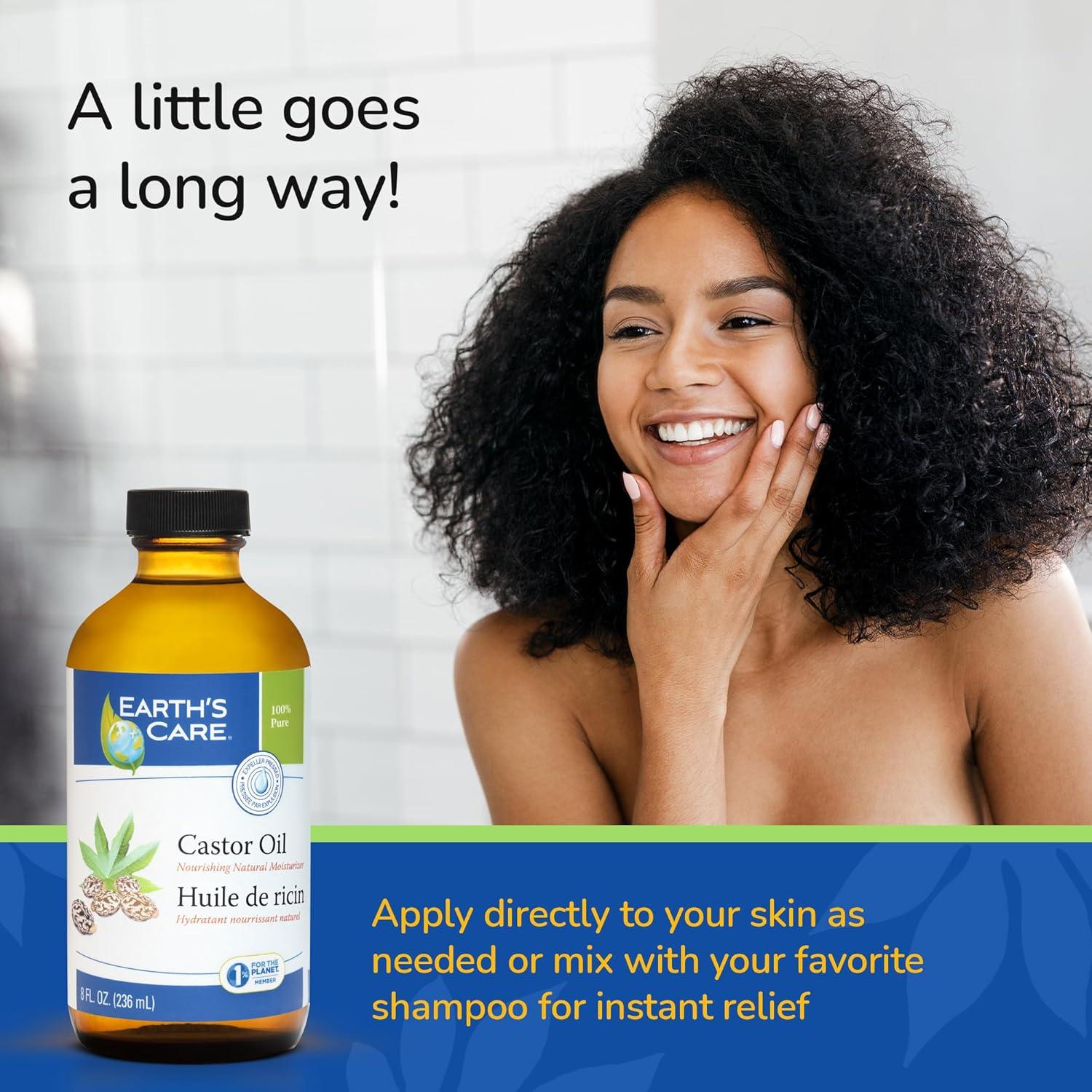 Aceite de Ricino 100% Puro Earth's Care - Hidratante Natural 236ml