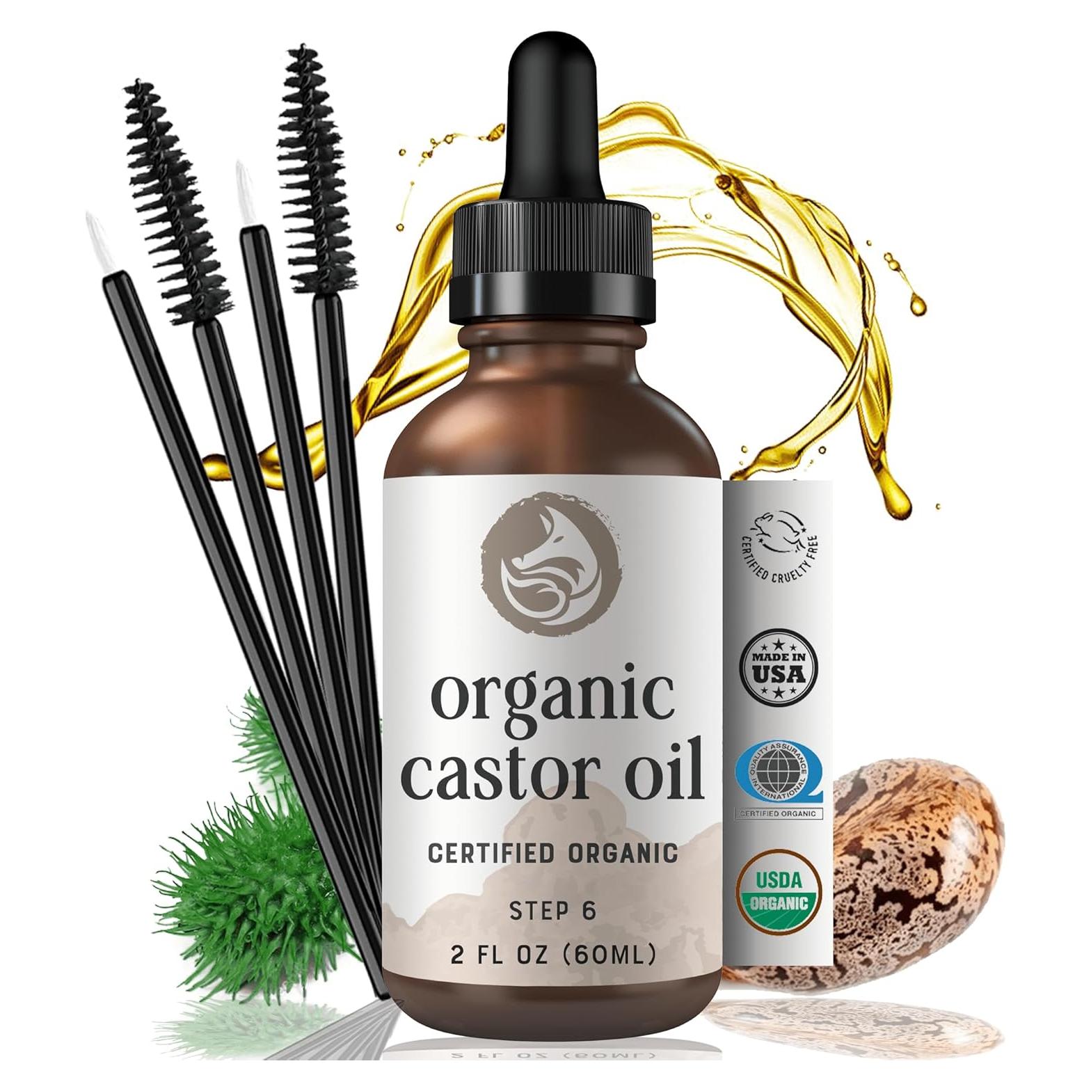 Aceite de Ricino Orgánico Puro Foxbrim 60 ml - Crecimiento Pestañas y Cabello