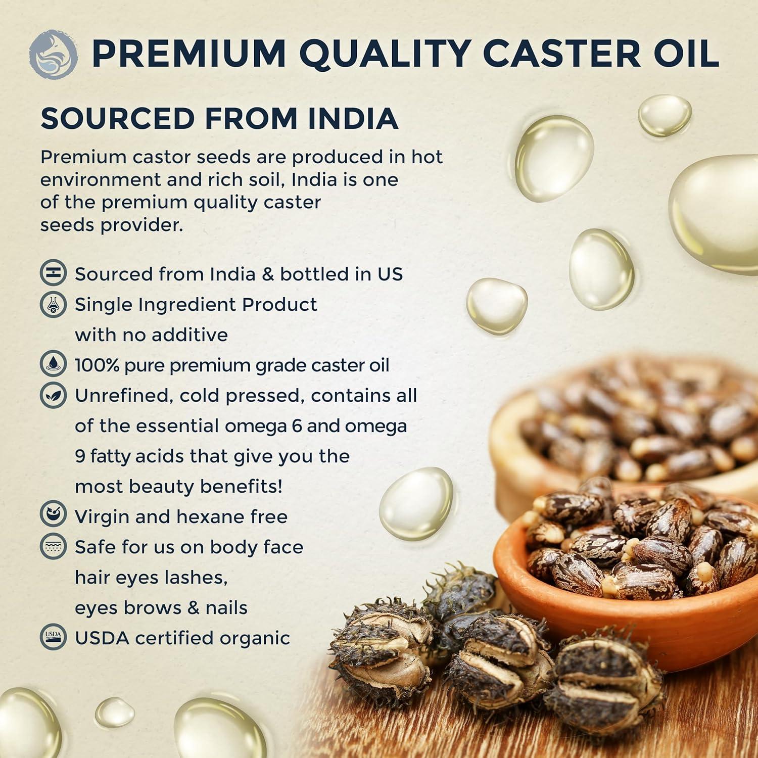 Aceite de Ricino Orgánico Puro Foxbrim 60 ml - Crecimiento Pestañas y Cabello