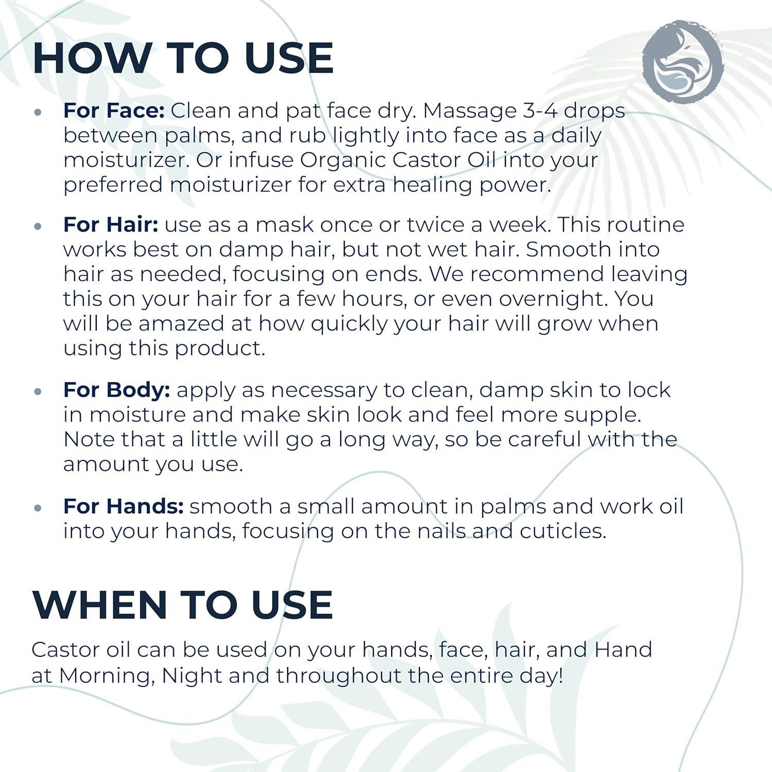 Aceite de Ricino Orgánico Puro Foxbrim 60 ml - Crecimiento Pestañas y Cabello