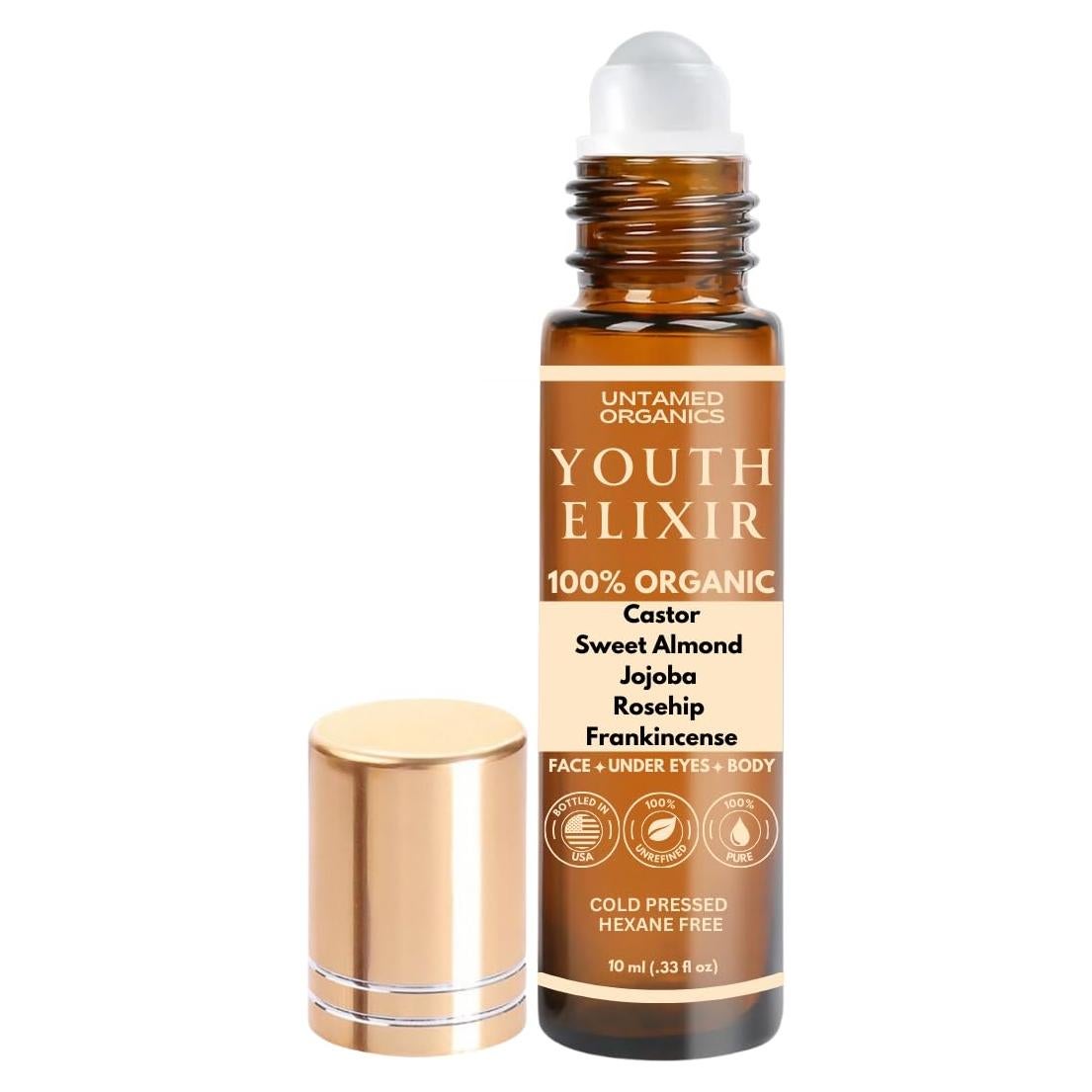 Elixir Juvenil Untamed Organics 10mL Suero Facial Roll On