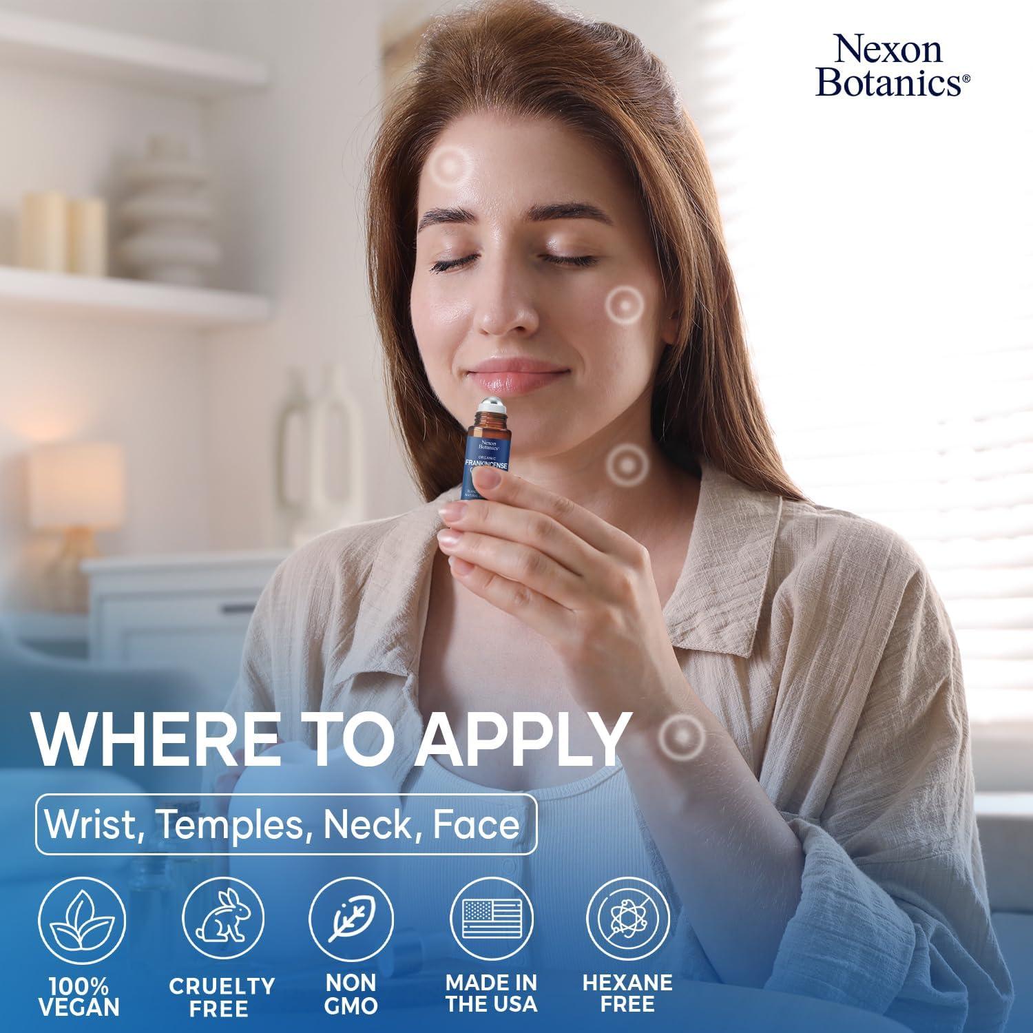 Aceite de Ricino Orgánico con Rodillo de Incienso 10 ml - Hidratante para Ojeras - Nexon Botanics