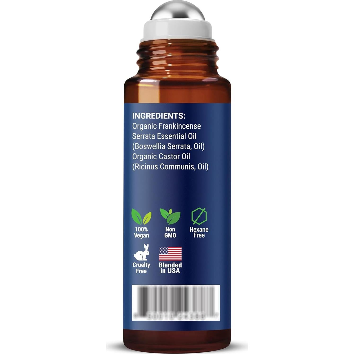 Aceite de Ricino Orgánico con Rodillo de Incienso 10 ml - Hidratante para Ojeras - Nexon Botanics