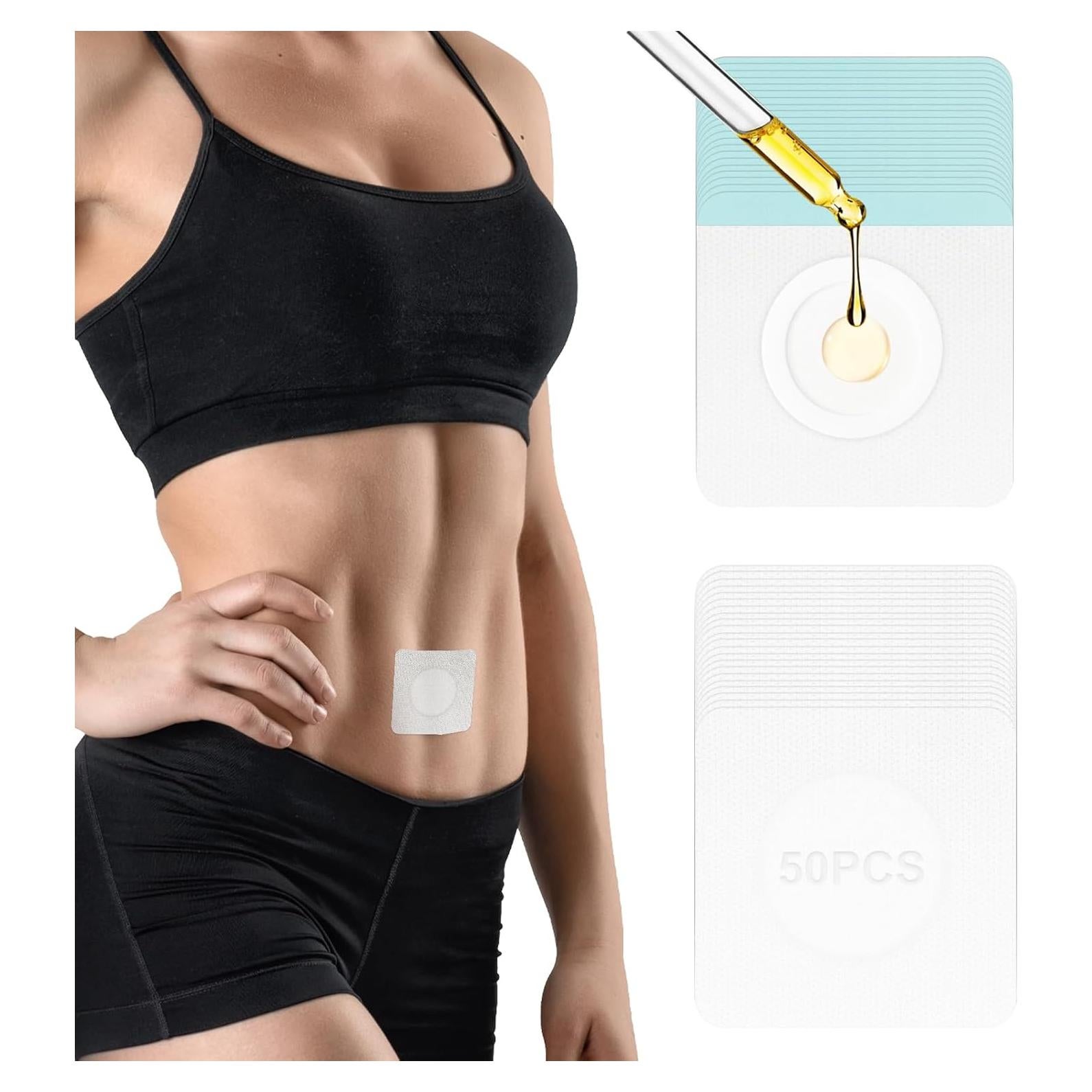 50 Parches Adhesivos de Aceite de Ricino Jugpun - A Prueba de Fugas