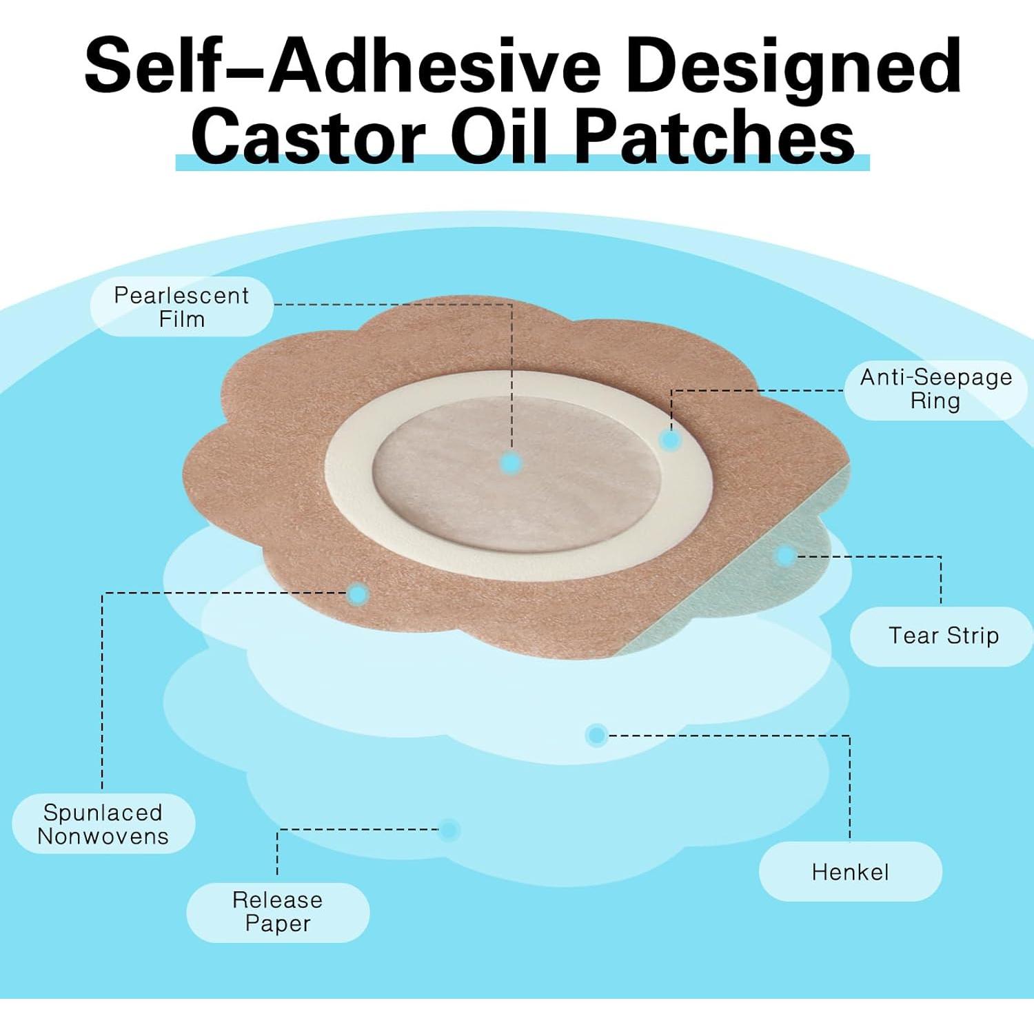 50 Parches Desechables de Aceite de Ricino JayruiMice - Flor Piel