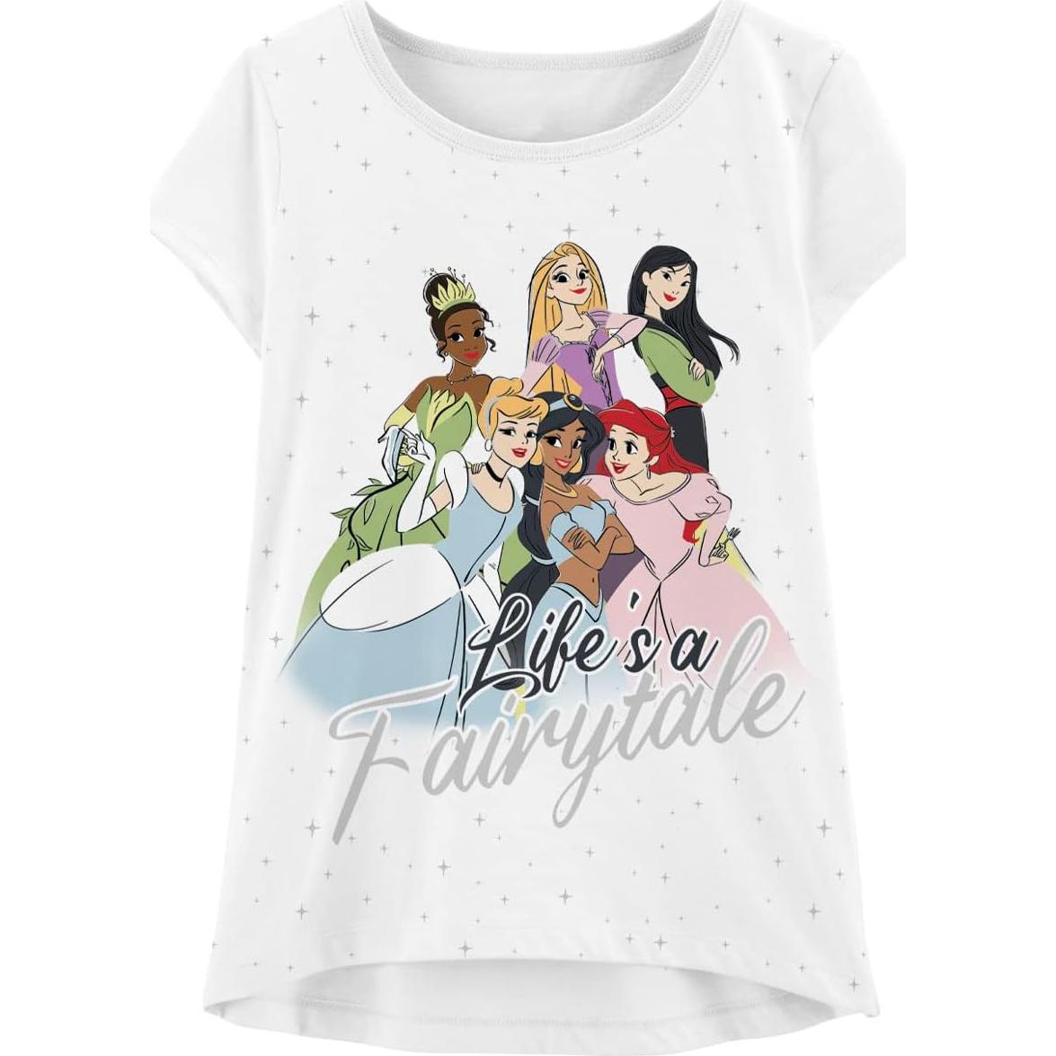 Camiseta Princesa Disney 3 Piezas Niñas Algodón Brillante