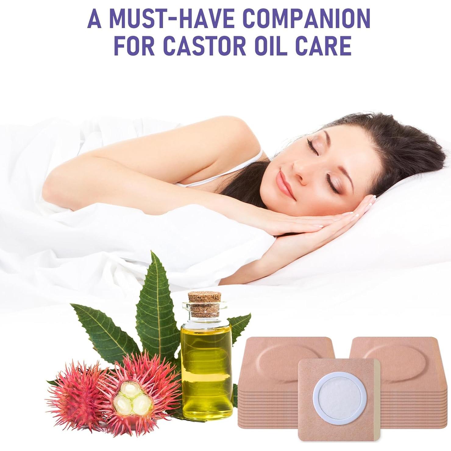 100 Parches de Aceite de Ricino Orgánico Zexrow - Hipoalergénicos