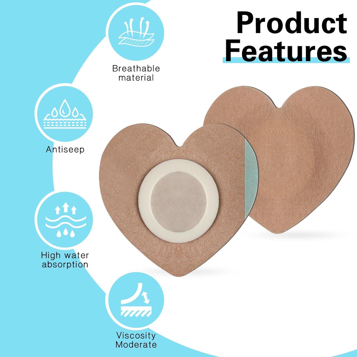 30 Parches Desechables Autoadhesivos de Aceite de Ricino - Corazón