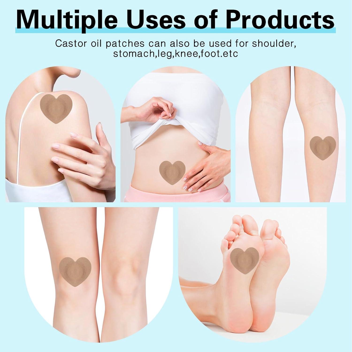 30 Parches Desechables Autoadhesivos de Aceite de Ricino - Corazón