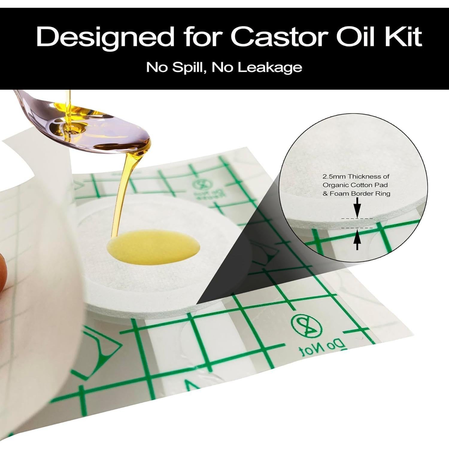 30 Parches Desechables de Aceite de Ricino VonTeok - Antifugas