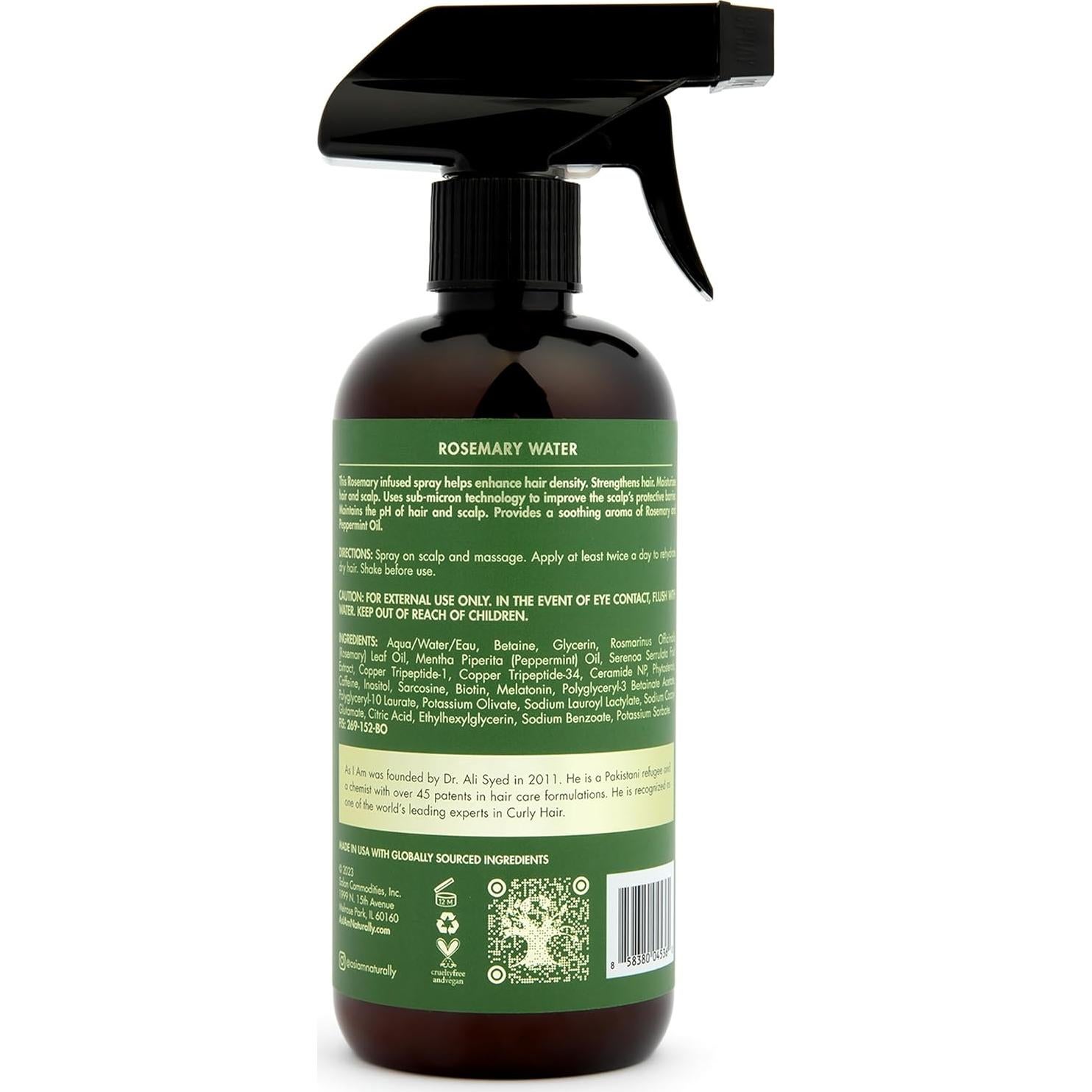 Agua de Romero As I Am 473 ml - Tratamiento Cuero Cabelludo