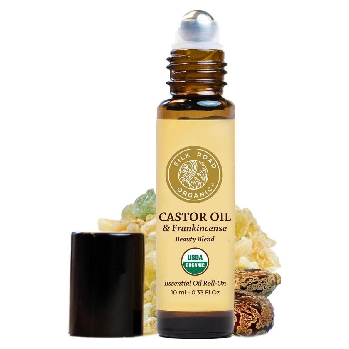 Aceite de Ricino Orgánico Silk Road 10ml + Incienso Roll On Ojos