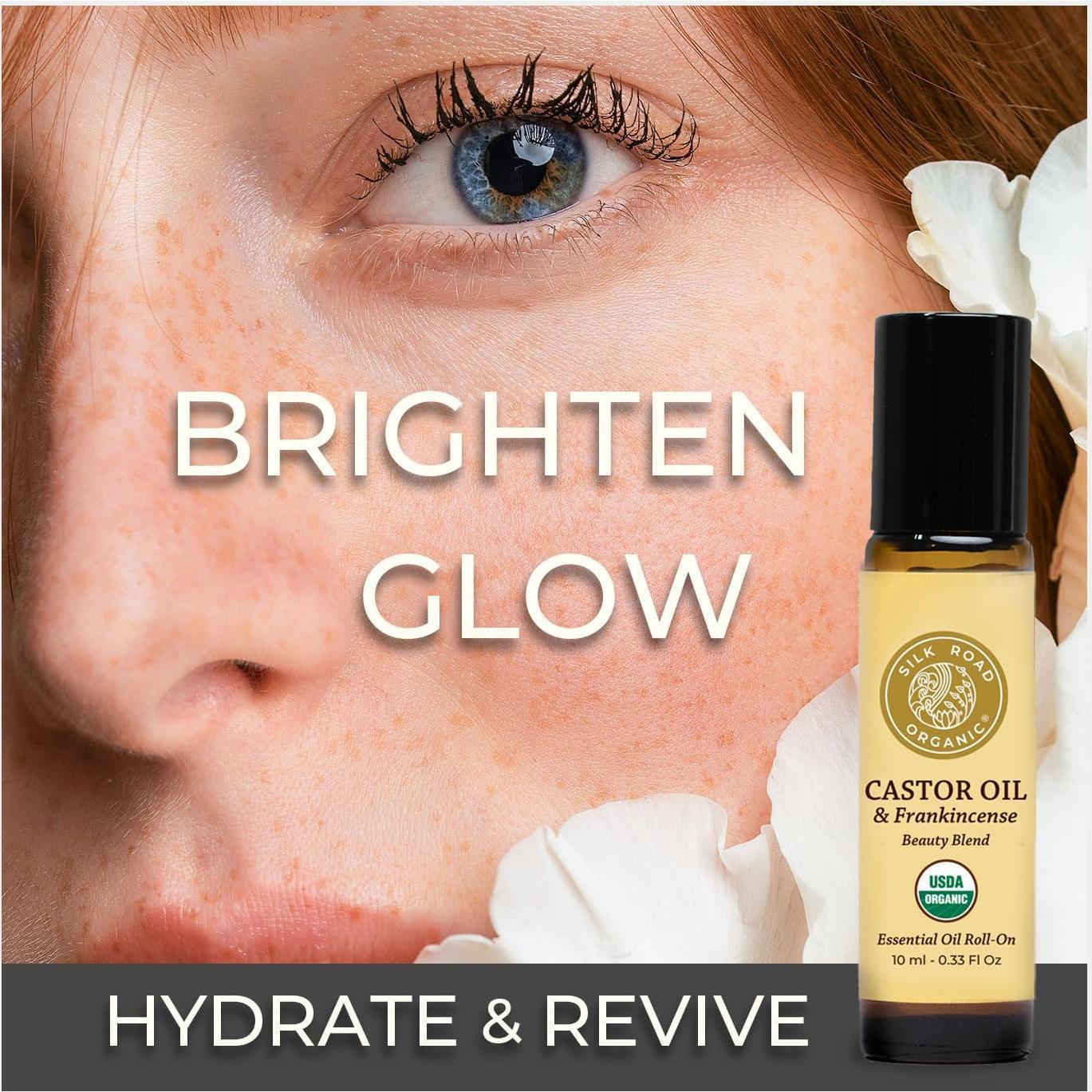 Aceite de Ricino Orgánico Silk Road 10ml + Incienso Roll On Ojos