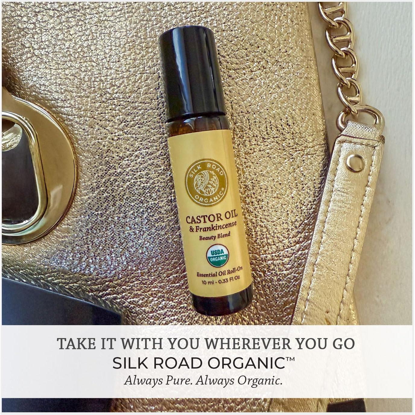 Aceite de Ricino Orgánico Silk Road 10ml + Incienso Roll On Ojos