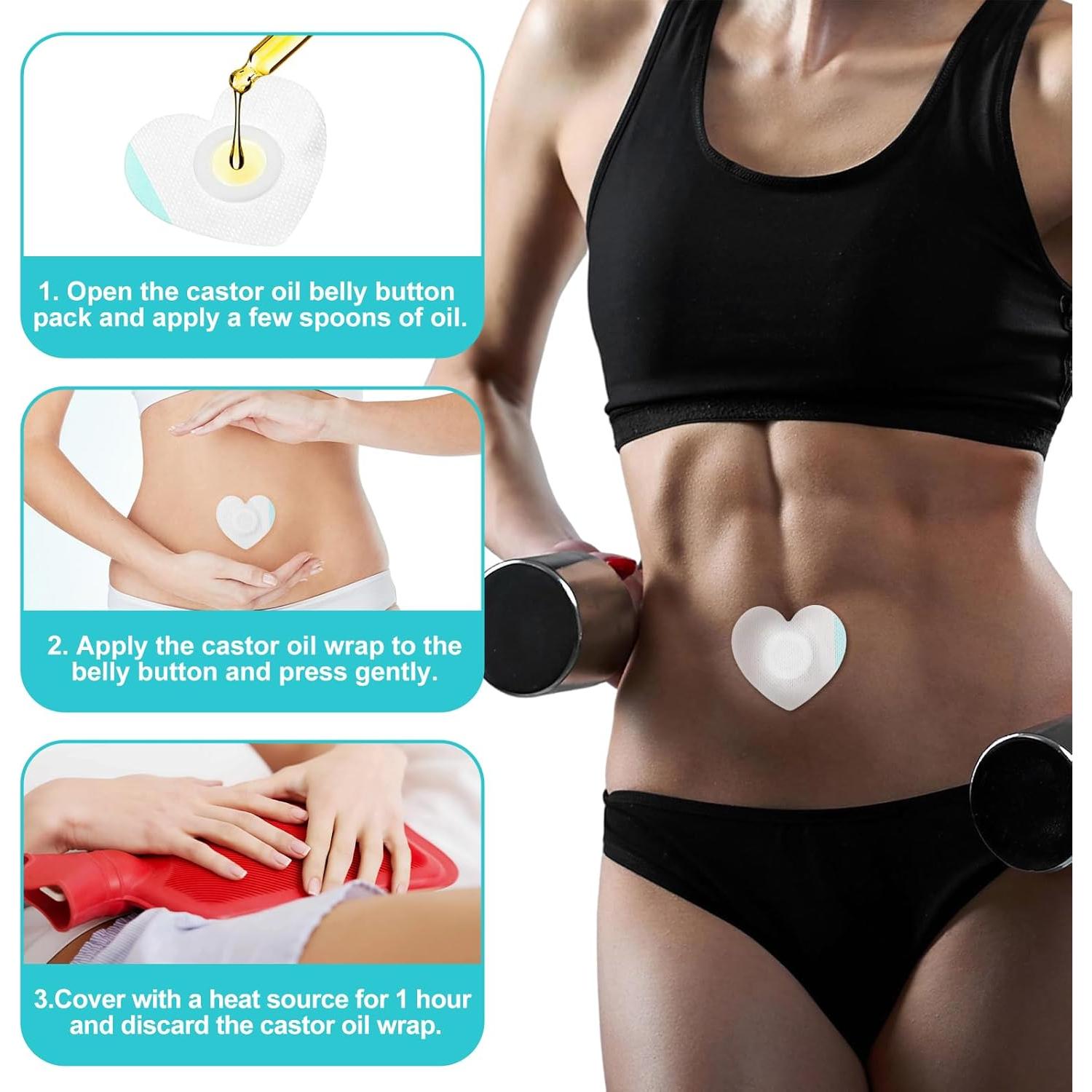 50 Parches de Aceite de Ricino Desechables Qianyu 7x7 cm