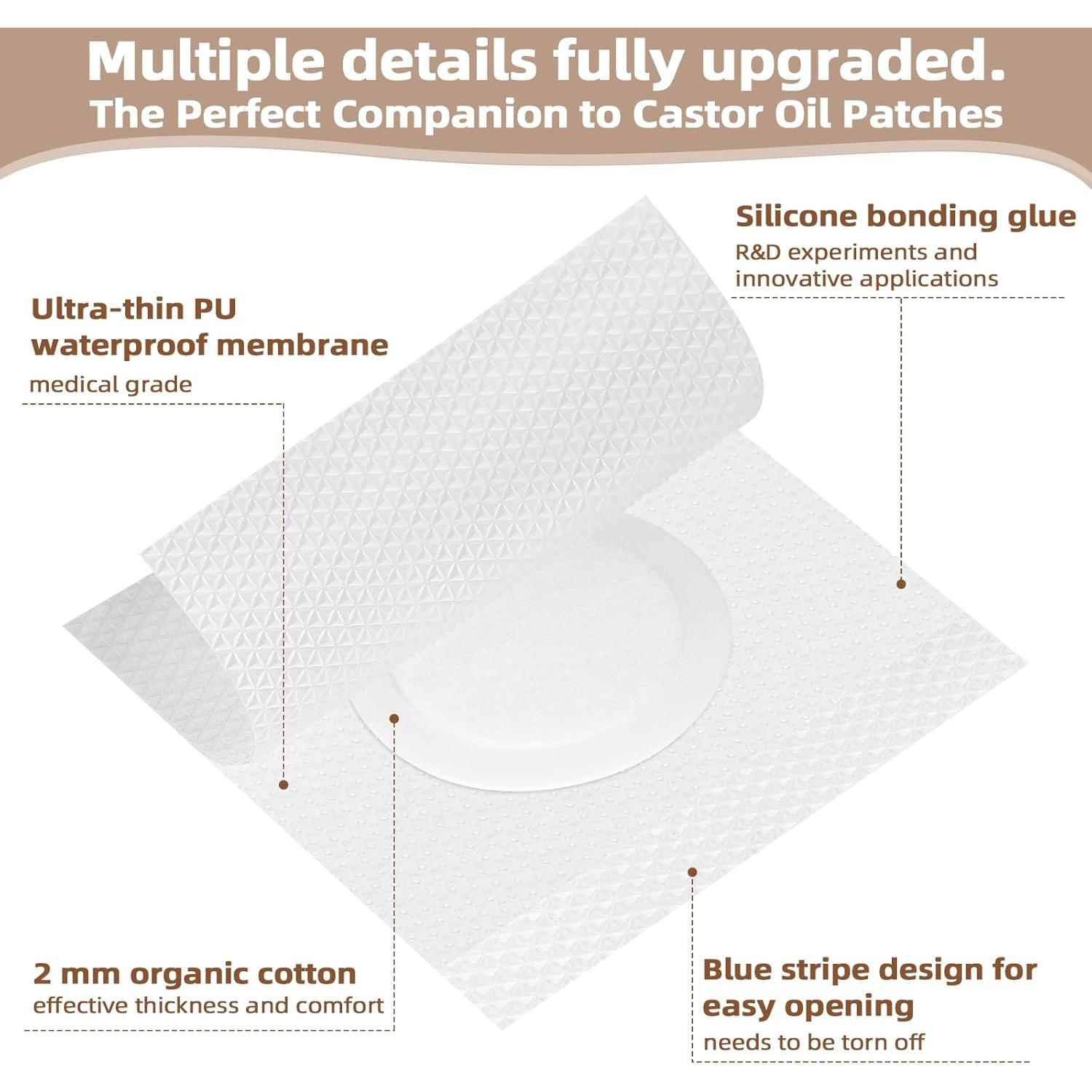 20 Parches de Aceite de Ricino Impermeables SUERAN - Silicona Médica