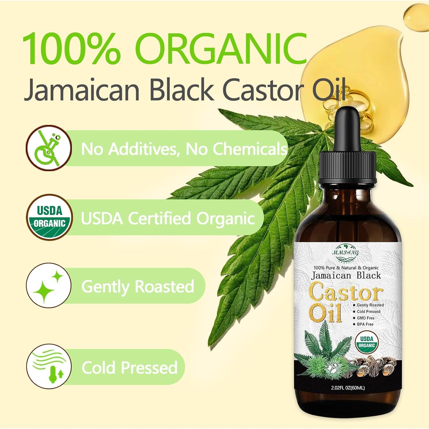 Aceite de Ricino Negro Jamaicano MMPANG 59ml Orgánico Prensado en Frío