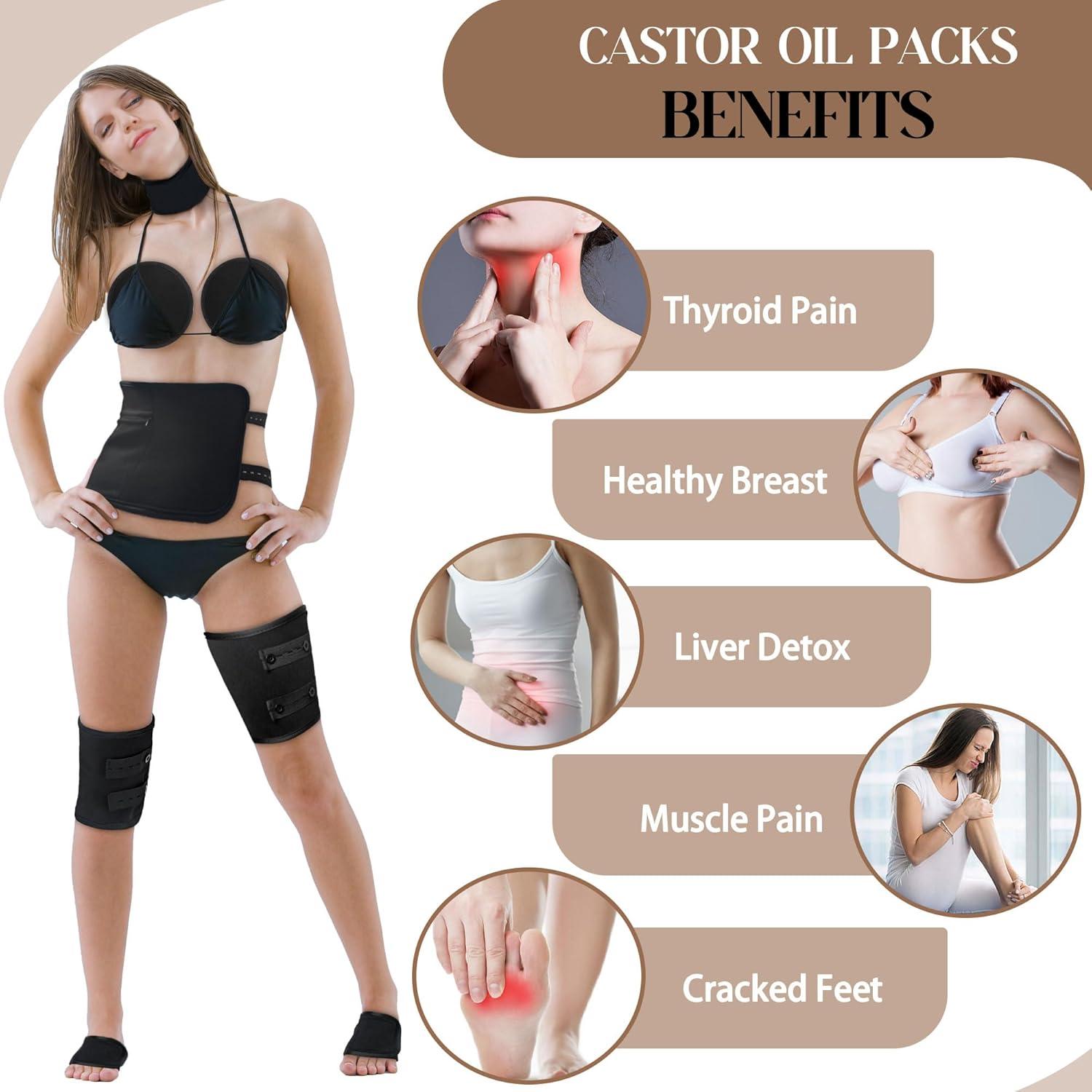 Kit de Envoltura de Aceite de Ricino Orgánico 9 Pcs Selferry