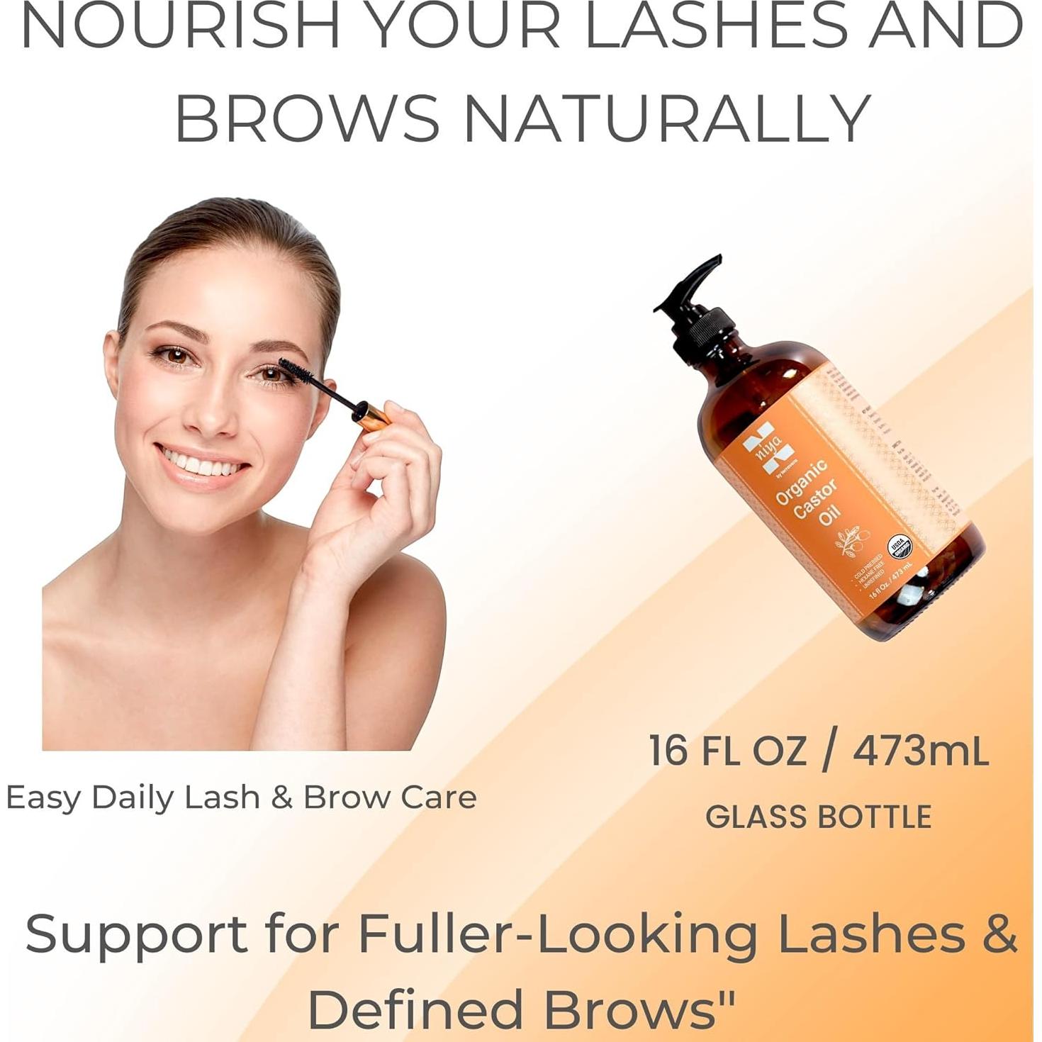 Aceite de Ricino Orgánico Niyavera 473ml Prensado en Frío Sin Refinar