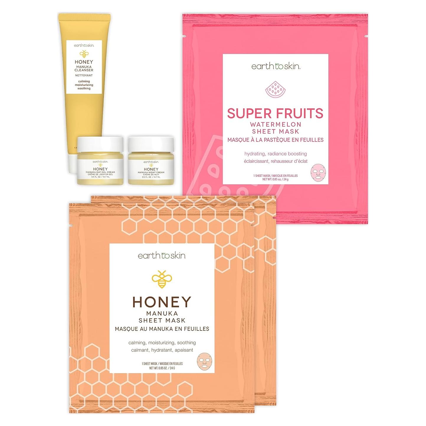 Juego de Viaje Earth To Skin Miel - 6 Piezas Hidratantes