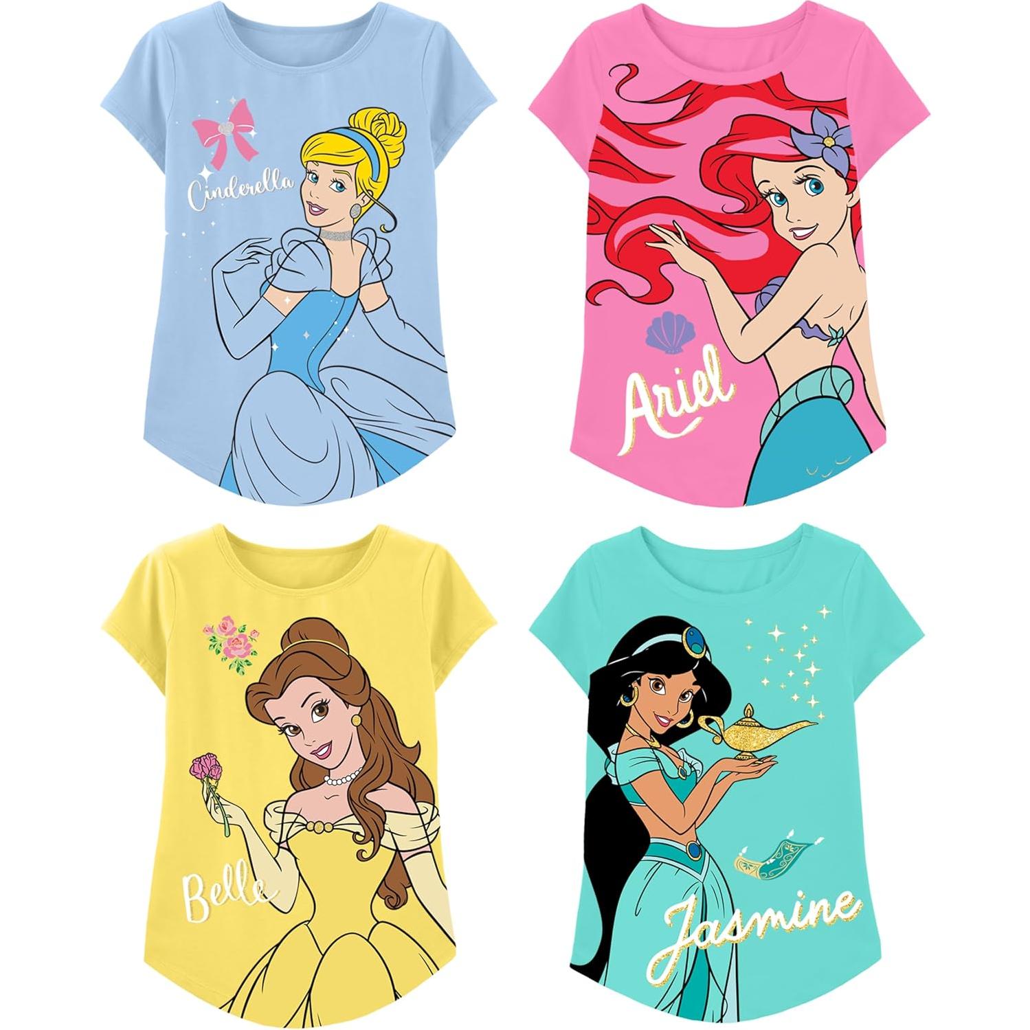 Camiseta Niñas Disney Princesas 3 Pack Algodón Brillante