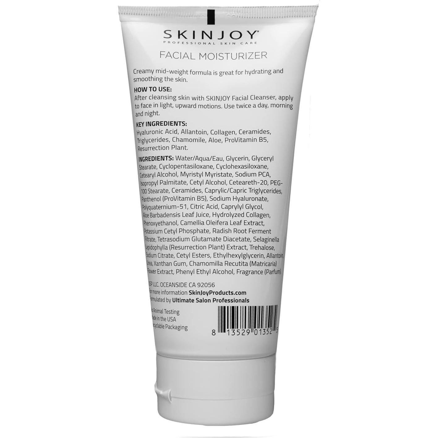 Hidratante Facial SKINJOY 183 ml con Ácido Hialurónico y Colágeno