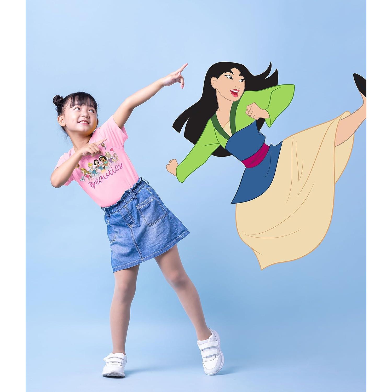 Camiseta Princesa Disney Niñas 3 Piezas Algodón Brillante